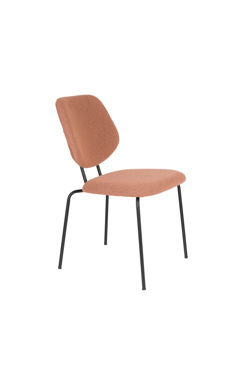 White Label Living Stuhl Zelo – Pink, Metall, 58,5 × 46 × 83,5 cm, 2er-Set