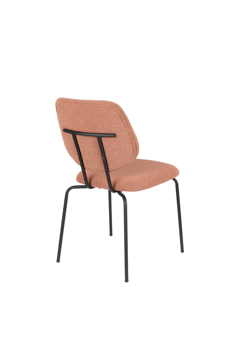 White Label Living Stuhl Zelo – Pink, Metall, 58,5 × 46 × 83,5 cm, 2er-Set