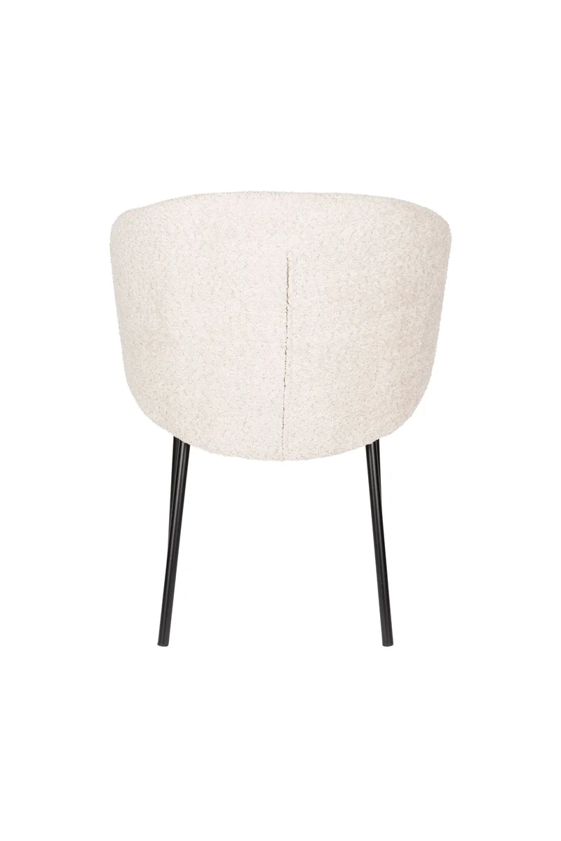 White Label Living Stuhl Ayle Off – Weiß, Polyester, 48 × 58 × 70 cm, 2er-Set