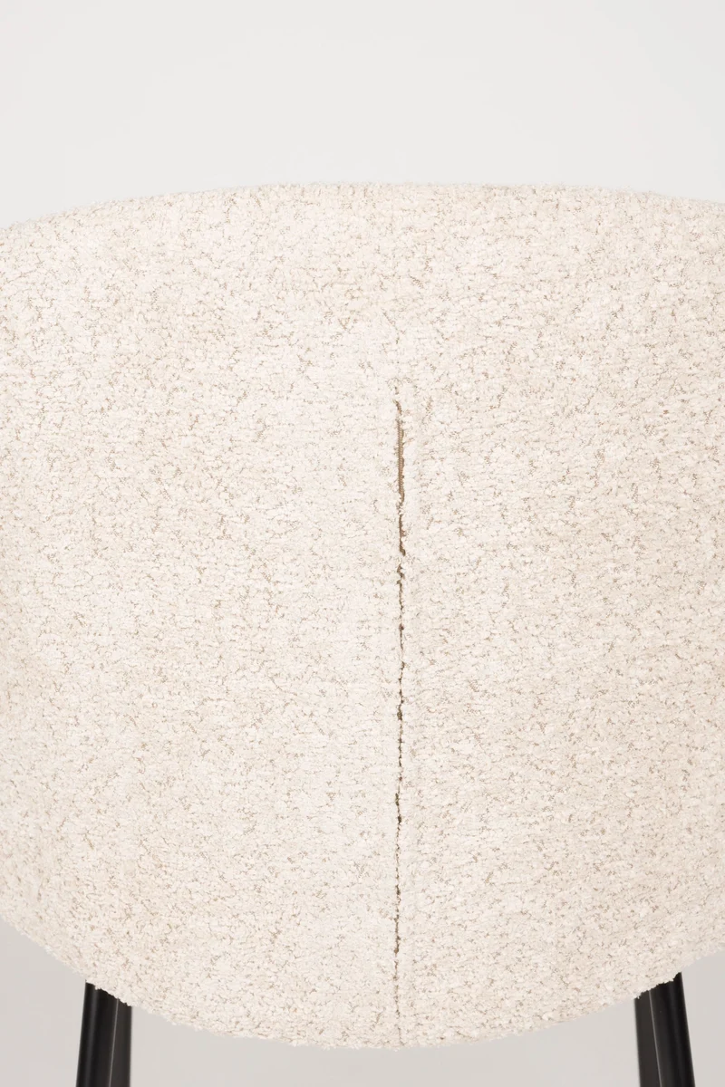 White Label Living Stuhl Ayle Off – Weiß, Polyester, 48 × 58 × 70 cm, 2er-Set