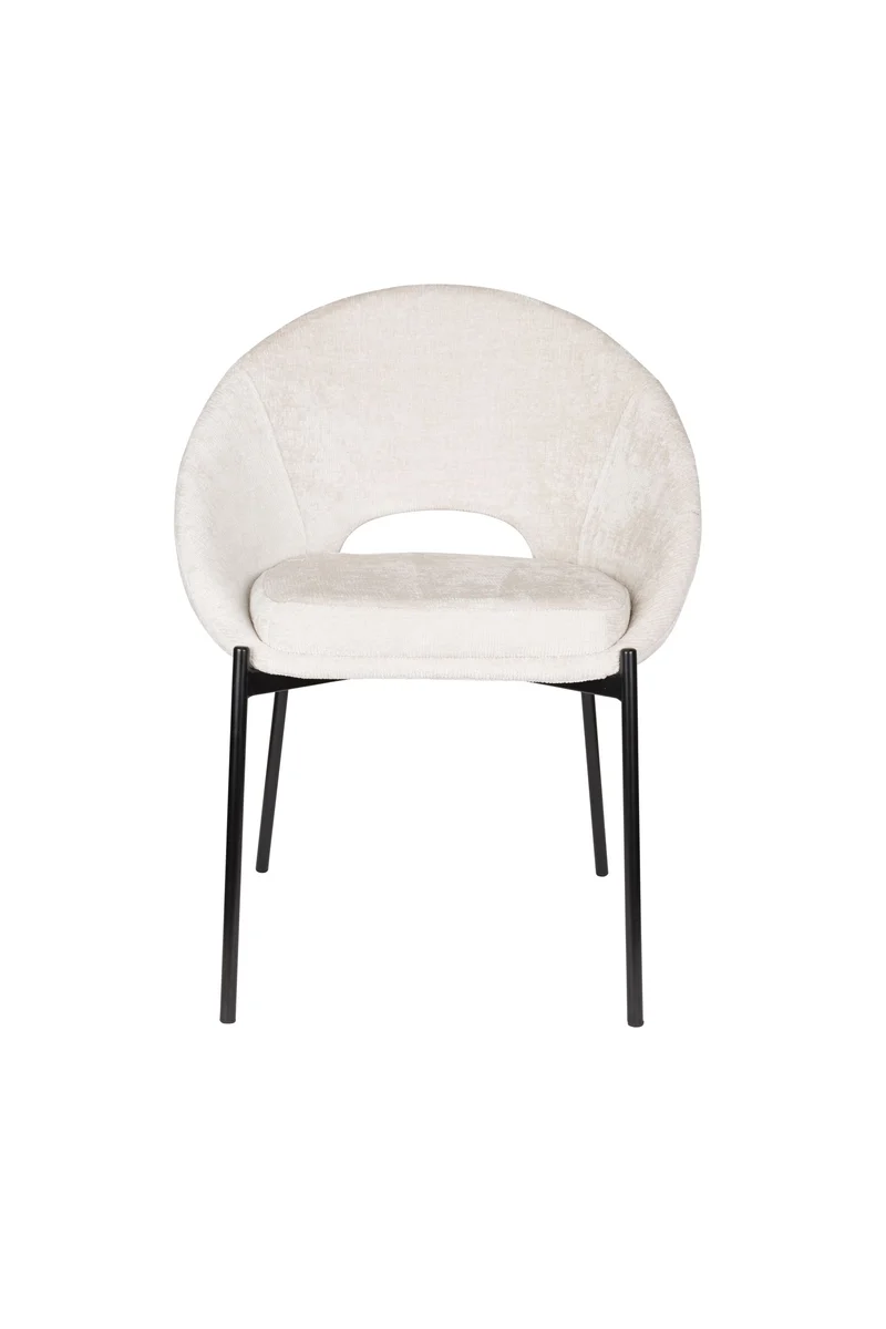 White Label Living Stuhl Dando Off – Weiß, Polyester, 48 × 64 × 84 cm, 2er-Set