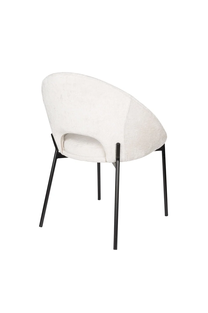 White Label Living Stuhl Dando Off – Weiß, Polyester, 48 × 64 × 84 cm, 2er-Set