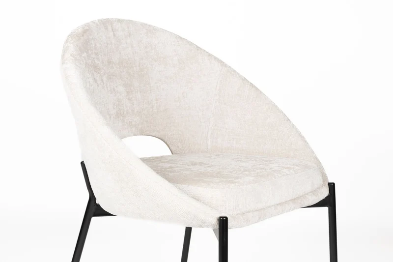 White Label Living Stuhl Dando Off – Weiß, Polyester, 48 × 64 × 84 cm, 2er-Set