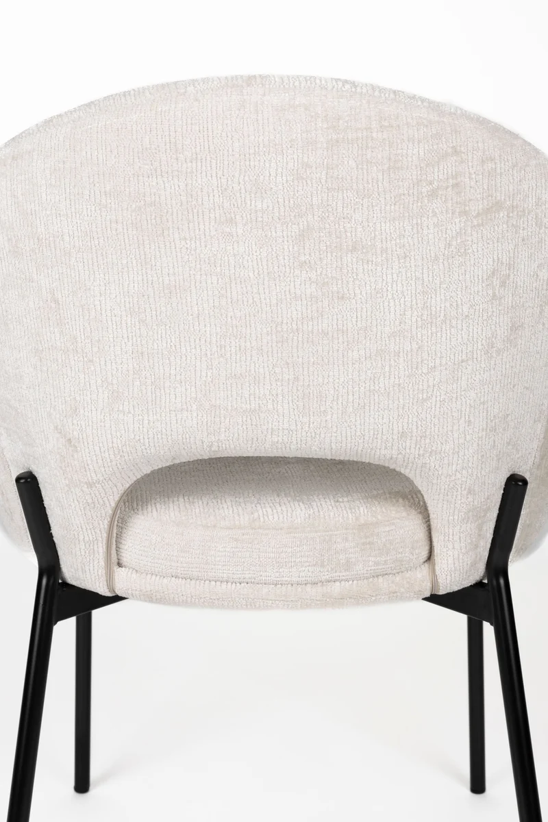 White Label Living Stuhl Dando Off – Weiß, Polyester, 48 × 64 × 84 cm, 2er-Set