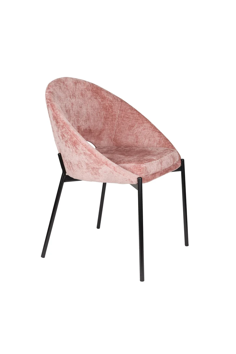 White Label Living Stuhl Dando Old – Pink, Polyester, 48 × 64 × 84 cm, 2er-Set