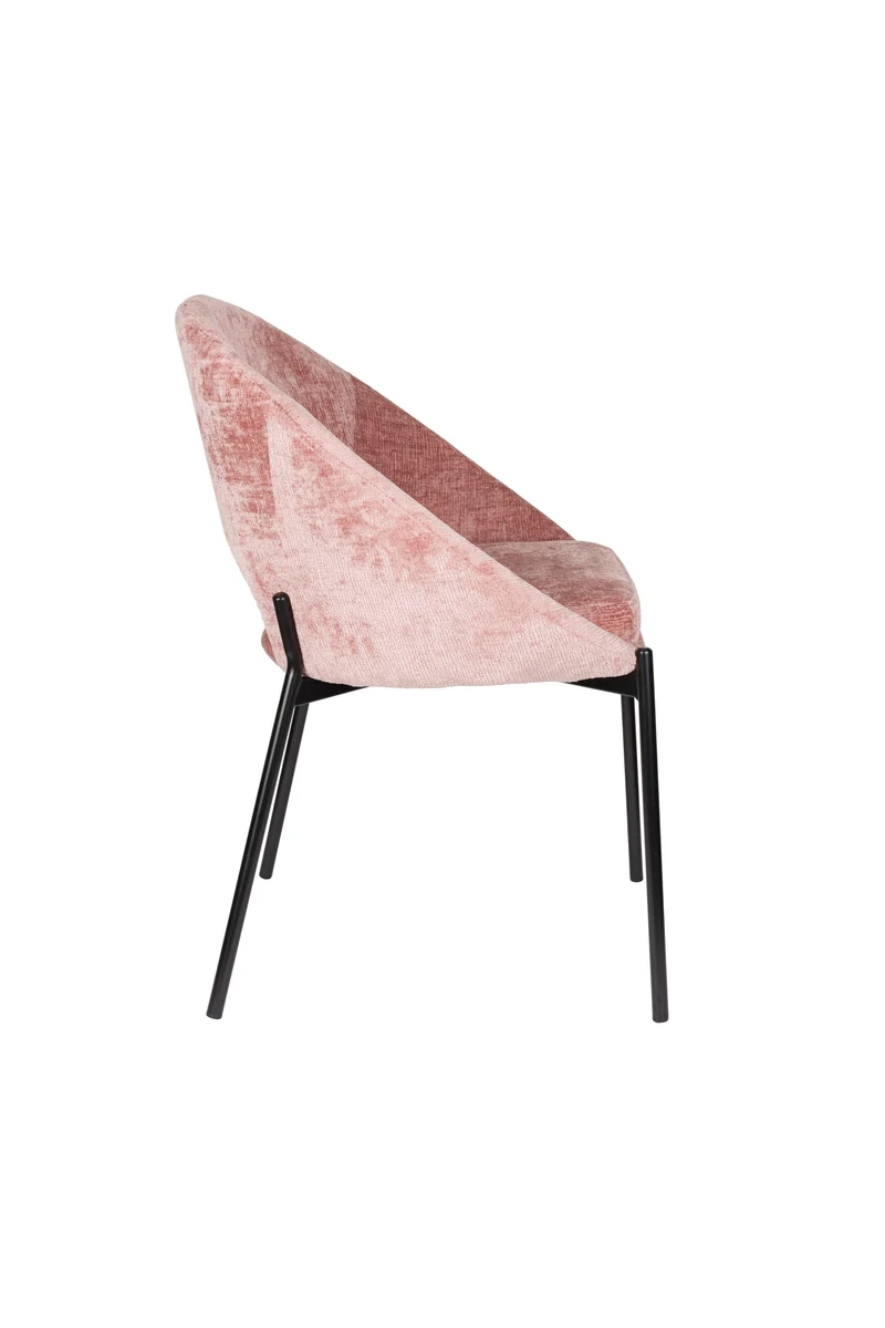 White Label Living Stuhl Dando Old – Pink, Polyester, 48 × 64 × 84 cm, 2er-Set