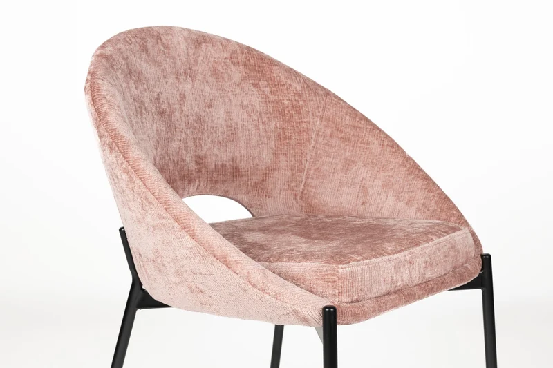 White Label Living Stuhl Dando Old – Pink, Polyester, 48 × 64 × 84 cm, 2er-Set