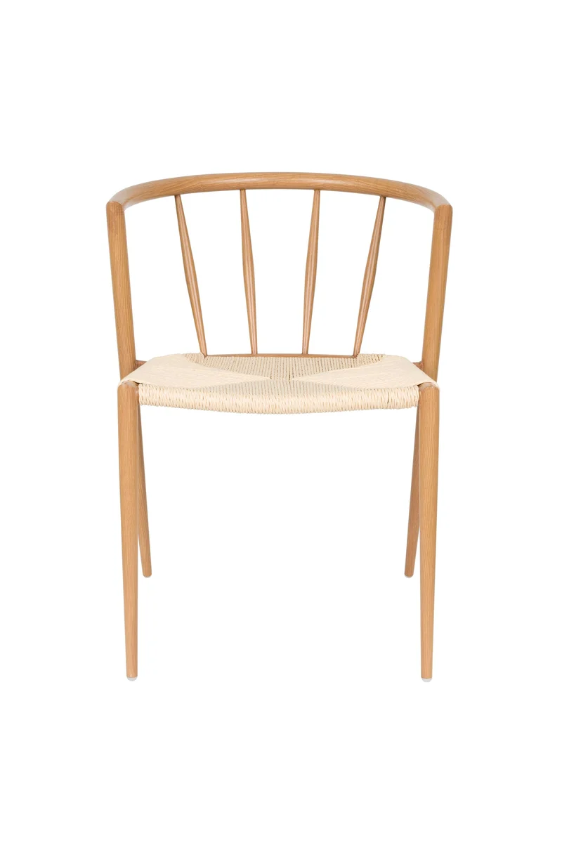 White Label Living Stuhl Che – Natur, Eisen, 46 × 52 × 70 cm, 2er-Set