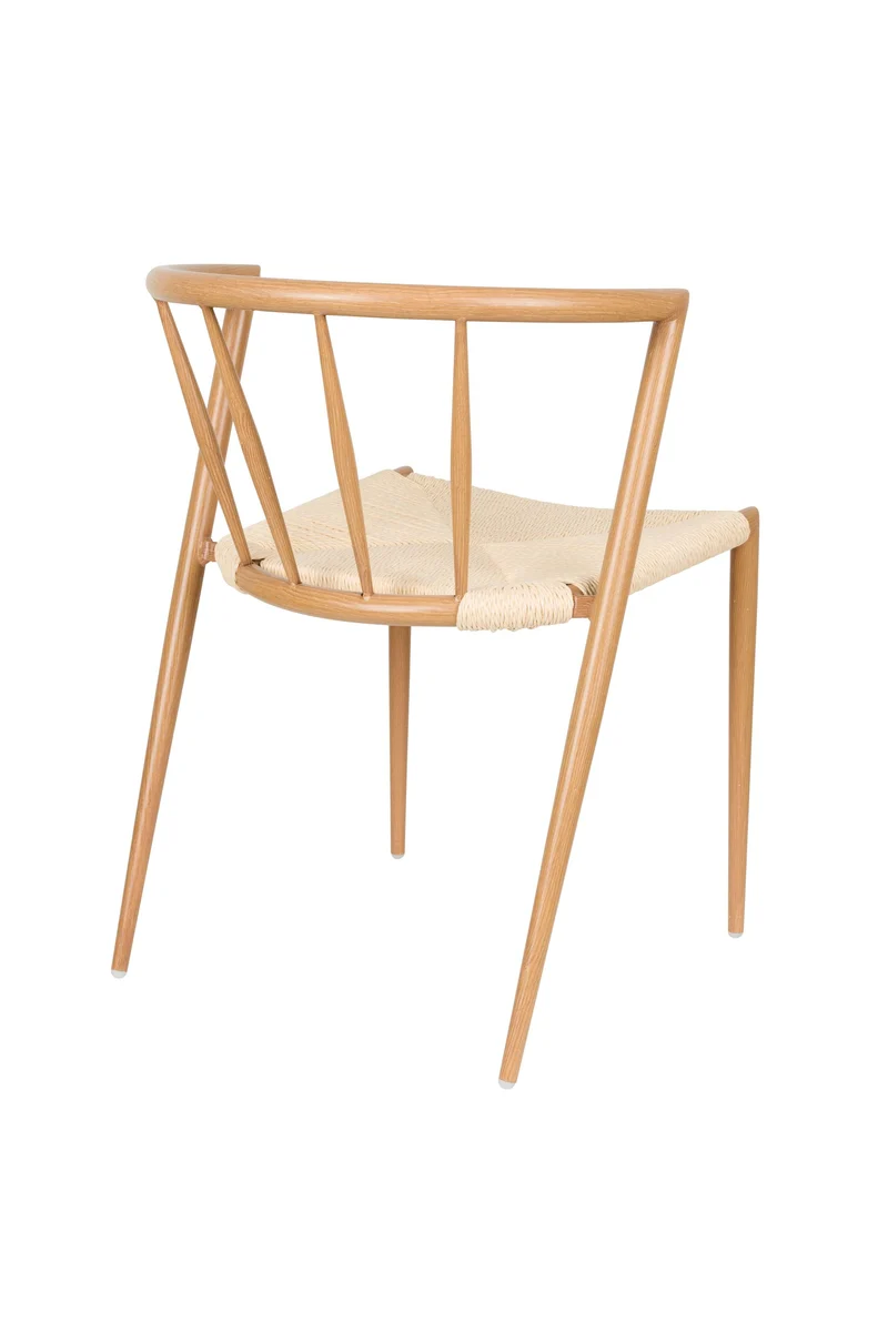 White Label Living Stuhl Che – Natur, Eisen, 46 × 52 × 70 cm, 2er-Set