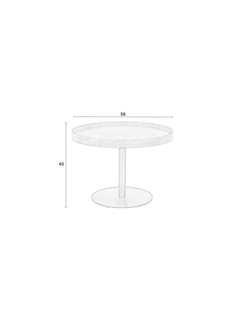 White Label Living Beistelltisch Yuri Eiche M – 56 × 56 × 40 cm