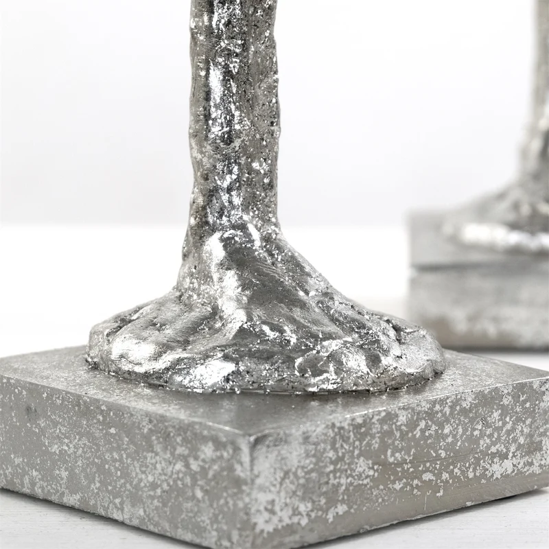 SKULPTUR "MILLENIUM" | Mann & Frau, Poly | silber Dekofigur