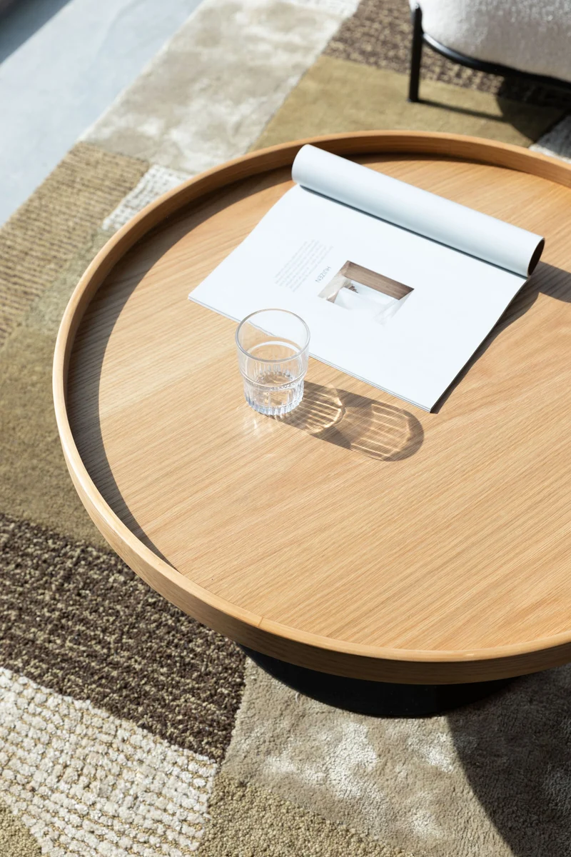 White Label Living Beistelltisch Yuri Eiche L – 70 × 70 × 35 cm
