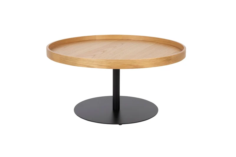White Label Living Beistelltisch Yuri Eiche L – 70 × 70 × 35 cm