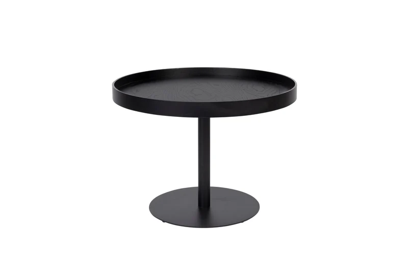 White Label Living Beistelltisch Yuri Schwarz M – Eichenfurnier, 56 × 56 × 40 cm