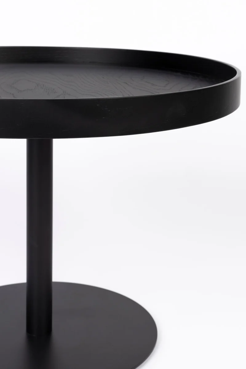 White Label Living Beistelltisch Yuri Schwarz M – Eichenfurnier, 56 × 56 × 40 cm
