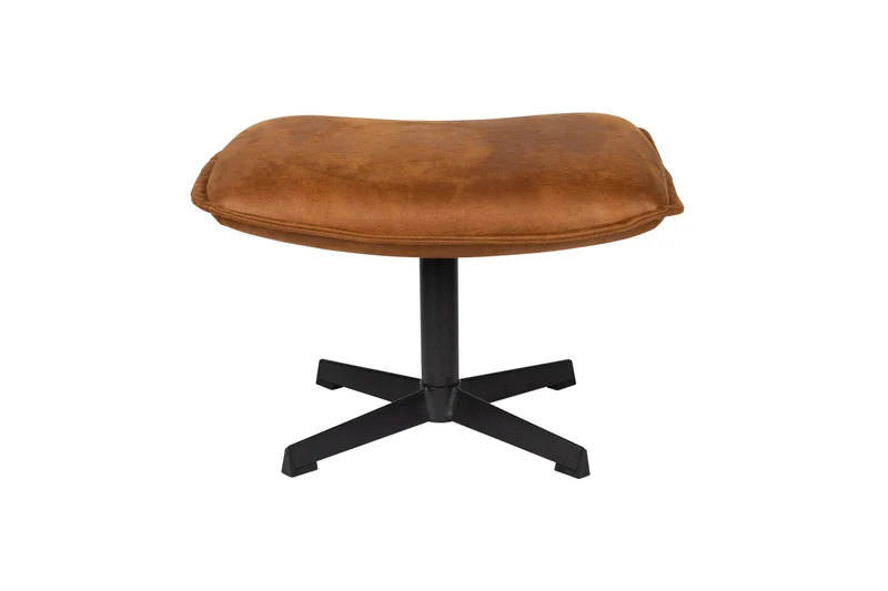 White Label Living Hocker John Cognac – PU-Kunstleder, 40 × 60 × 38 cm