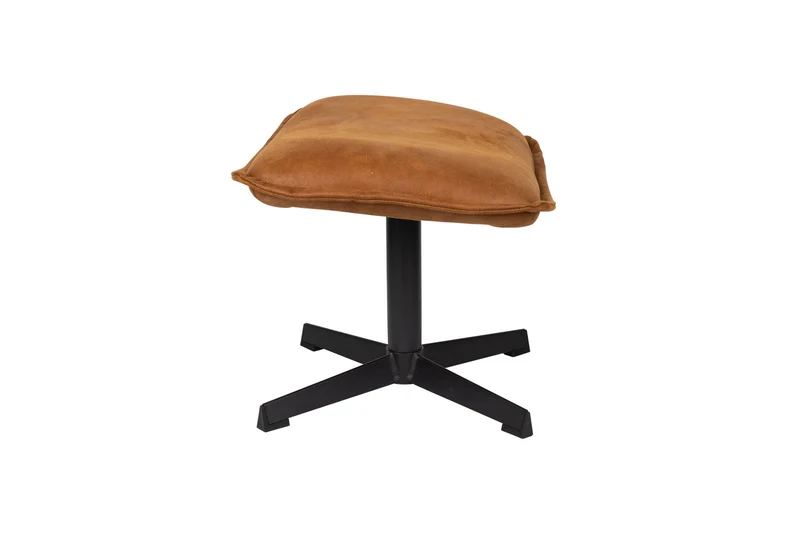 White Label Living Hocker John Cognac – PU-Kunstleder, 40 × 60 × 38 cm