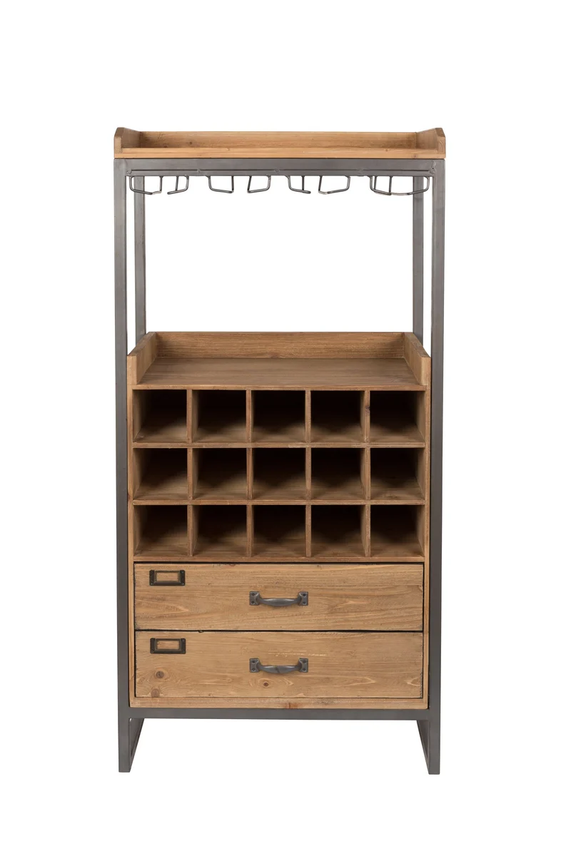 White Label Living Schrank Edgar – Massives Tannenholz, 38 × 56 × 112,5 cm