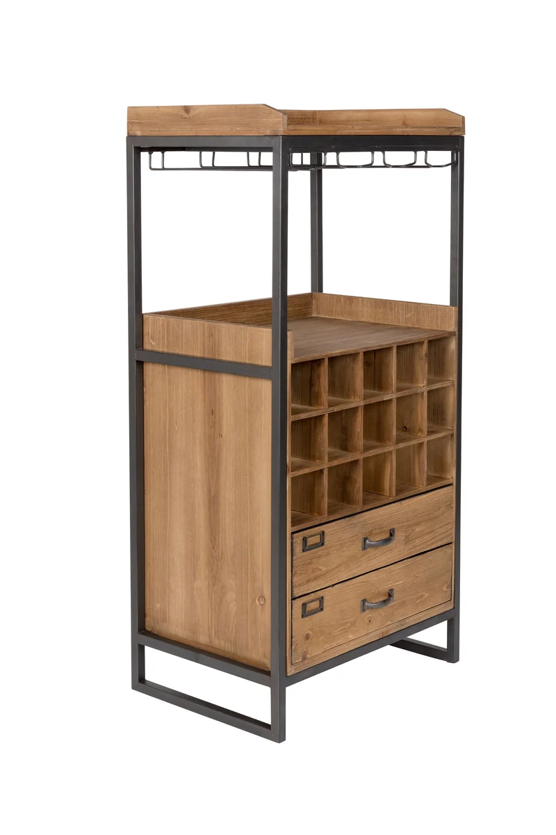 White Label Living Schrank Edgar – Massives Tannenholz, 38 × 56 × 112,5 cm