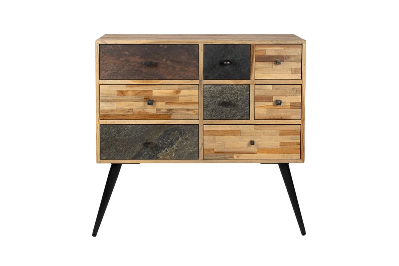 White Label Living Schrank San – Teakholz, 31 × 90 × 89 cm