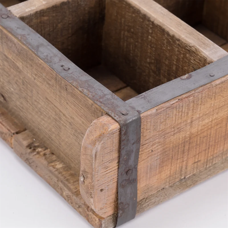 HOLZ ZIEGELFORM "BRICK" | Recyclingholz | Vintage Holzziegel | Anzahl: 6-Fächer
