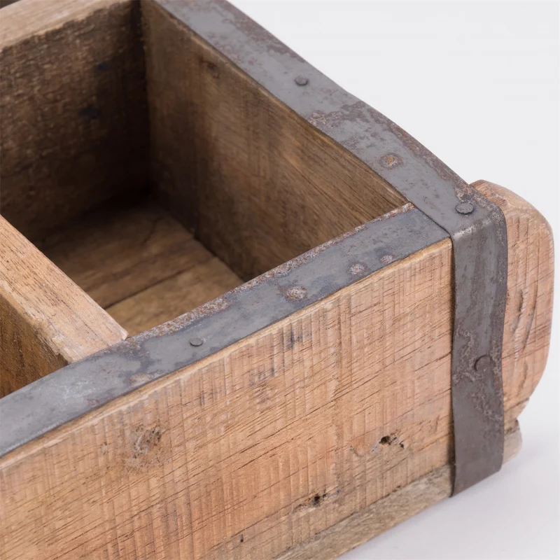 HOLZ ZIEGELFORM "BRICK" | Recyclingholz | Vintage Holzziegel | Anzahl: 6-Fächer