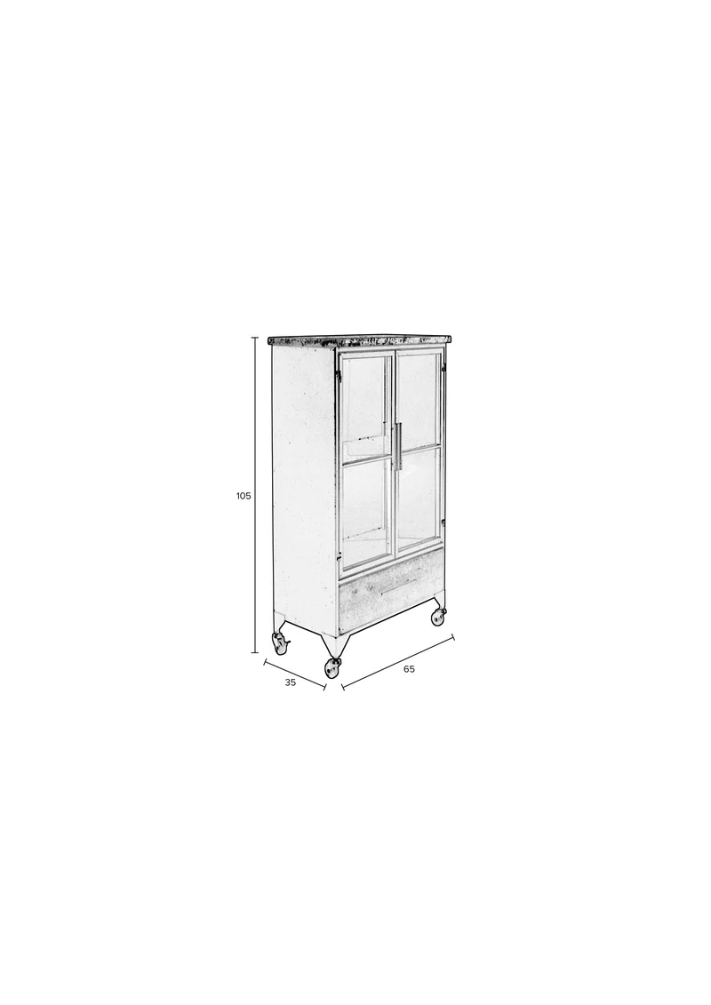White Label Living Schrank Ferre M – 35 × 65 × 105 cm