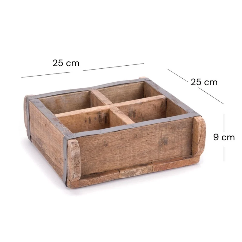 HOLZ ZIEGELFORM "BRICK" | Recyclingholz | Vintage Holzziegel | Anzahl: 4-Fächer