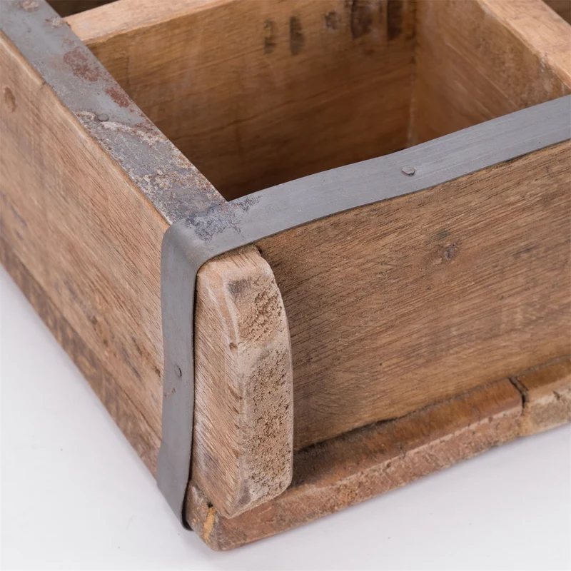 HOLZ ZIEGELFORM "BRICK" | Recyclingholz | Vintage Holzziegel | Anzahl: 4-Fächer