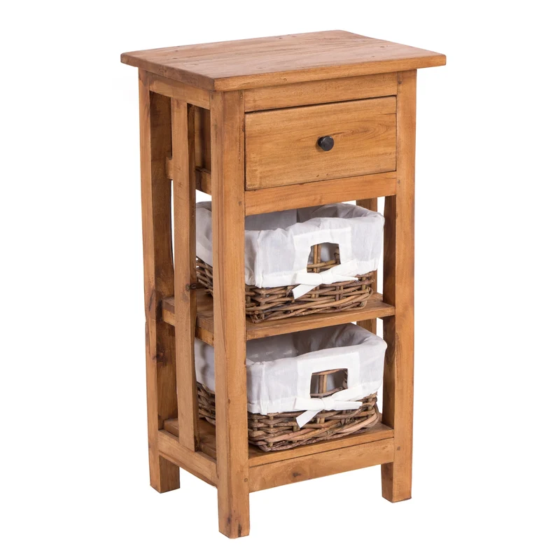 TELEFONTISCH "RATTAN 70" | 70x38x28cm (HxBxT), Mahagoni | Farbe: 08 honigfarben gewachst