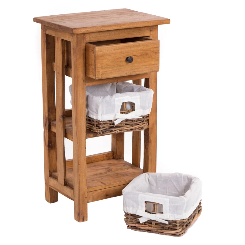 TELEFONTISCH "RATTAN 70" | 70x38x28cm (HxBxT), Mahagoni | Farbe: 08 honigfarben gewachst