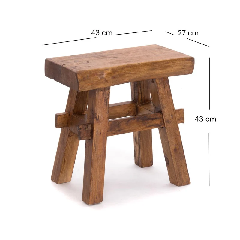HOLZ HOCKER "VINTAGE 40" | Hartholz, 43x45 cm (HxB) | Sitzhocker | Farbe: 08 honigfarben gewachst