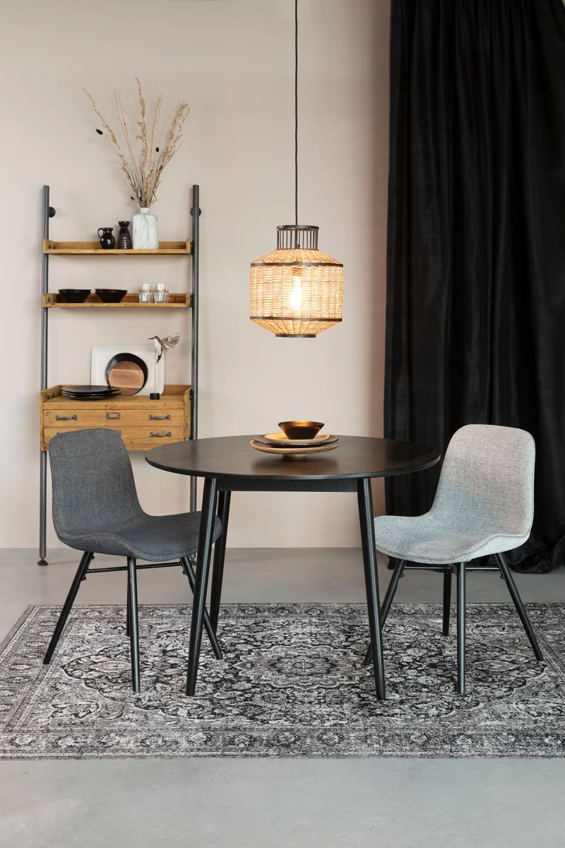 White Label Living Esstisch Fabio 100' – Schwarz, Holz, 100 × 100 × 75 cm