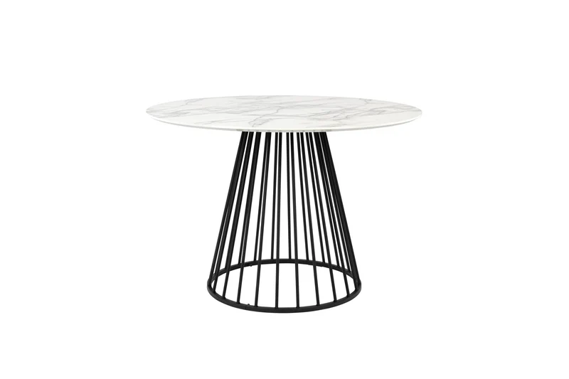 White Label Living Esstisch Floris – Schwarz, Metall, 110 × 110 × 75 cm