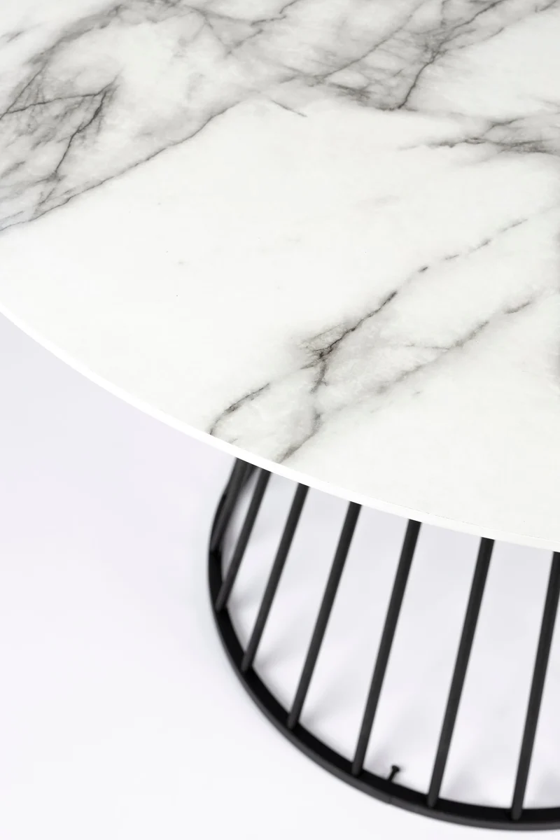 White Label Living Esstisch Floris – Schwarz, Metall, 110 × 110 × 75 cm