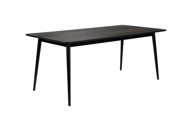 White Label Living Esstisch Fabio 160 × 80 cm – Schwarz, Massives Eichenholz