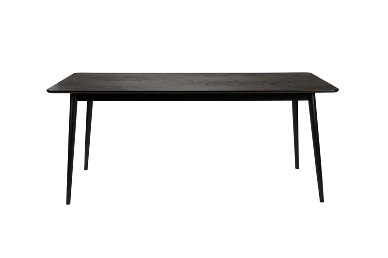 White Label Living Esstisch Fabio 180 × 90 cm – Schwarz, Massives Eichenholz