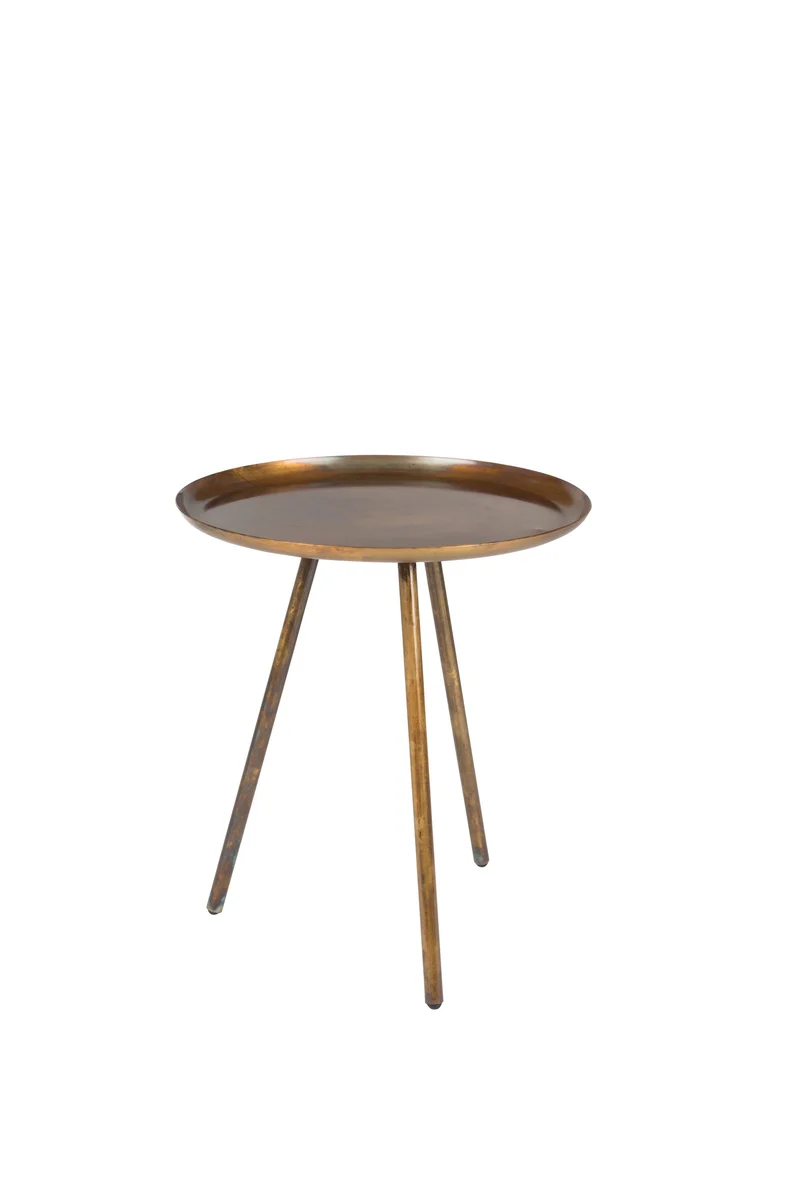 White Label Living Beistelltisch Frost Copper – Gold, Metall, 39 × 39 × 45 cm