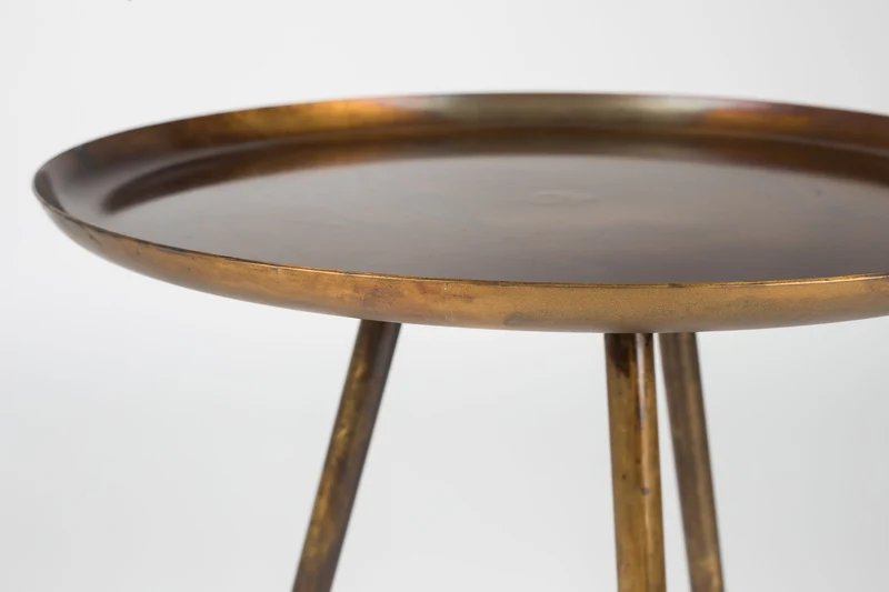 White Label Living Beistelltisch Frost Copper – Gold, Metall, 39 × 39 × 45 cm