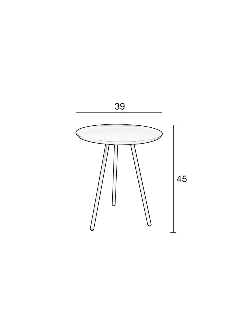 White Label Living Beistelltisch Frost Copper – Gold, Metall, 39 × 39 × 45 cm