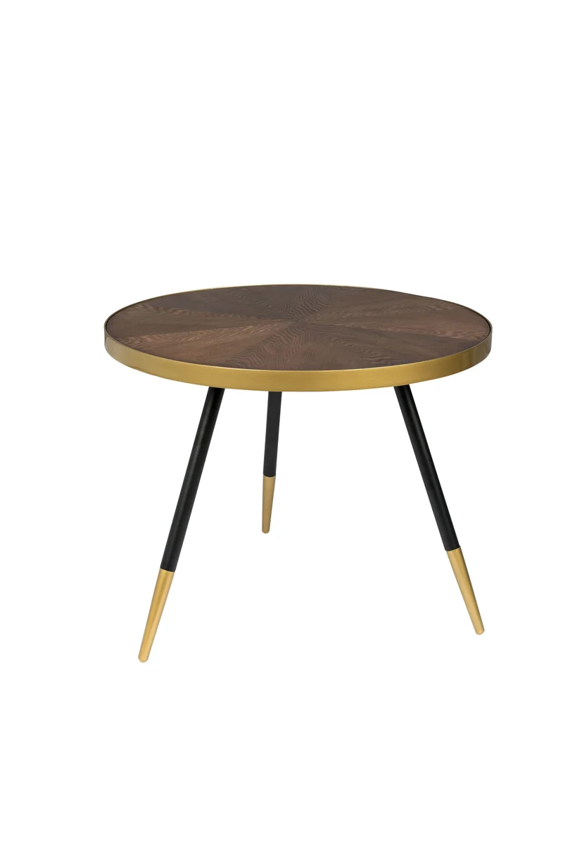 White Label Living Couchtisch Denise – Gold, Holz, 61 × 61 × 40 cm