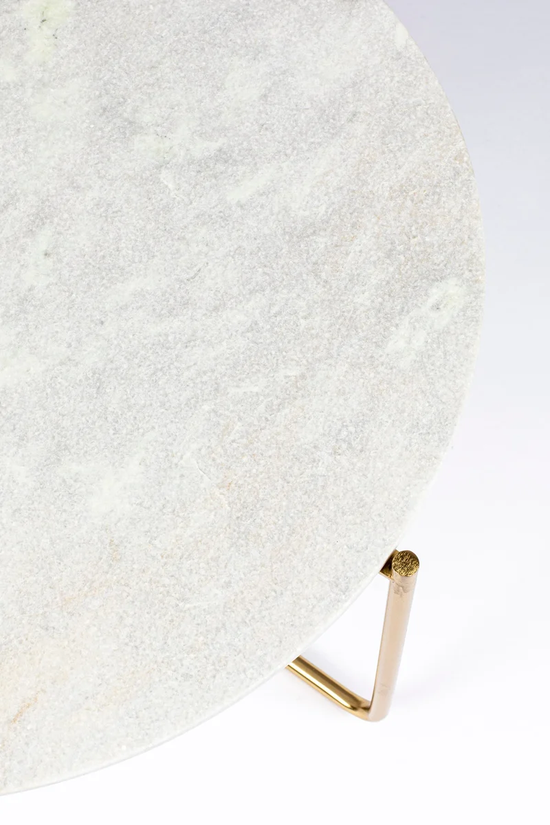 White Label Living Couchtisch Timpa Marble – Weiß, Marmor, 70 × 70 × 40 cm