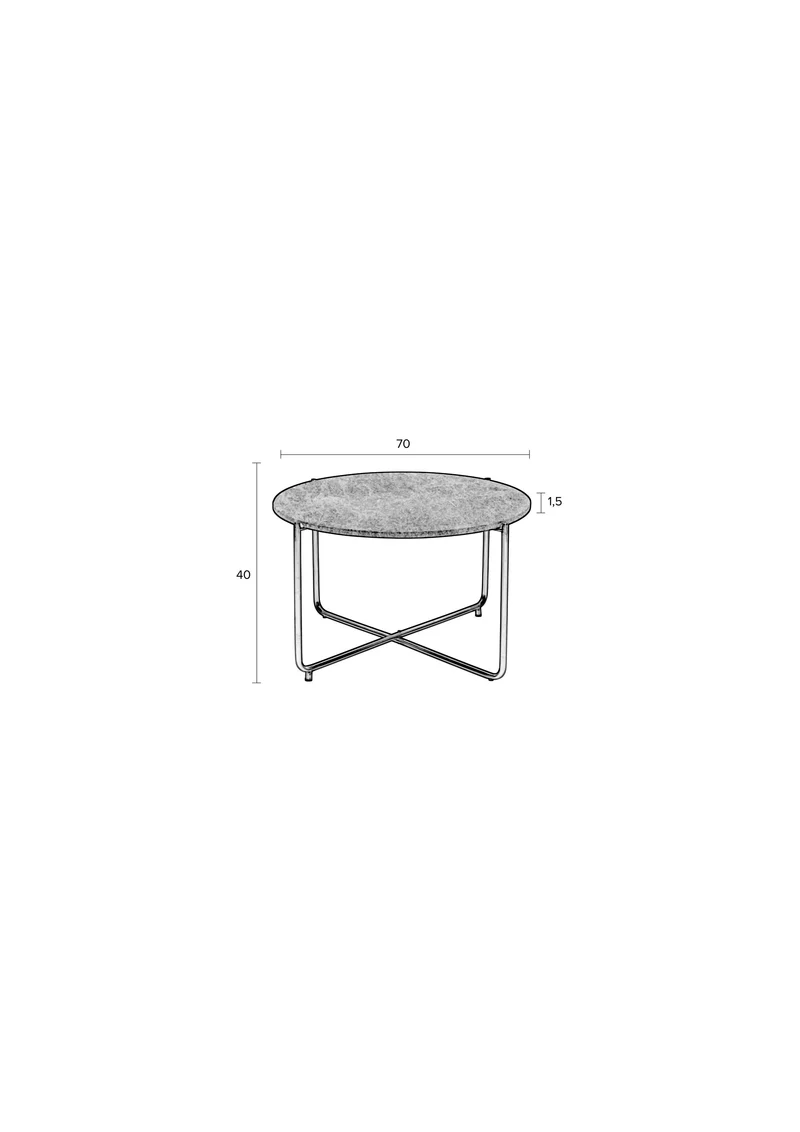 White Label Living Couchtisch Timpa Marble – Weiß, Marmor, 70 × 70 × 40 cm