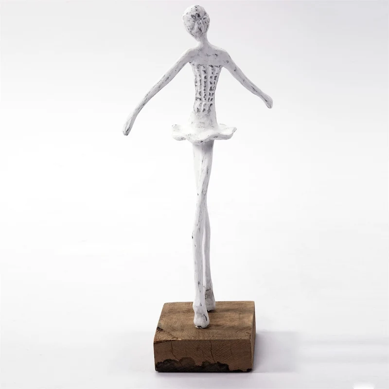 BALLERINA FIGUR "BALLETT III" | weiß, 37cm | Ballett Tänzer Skulptur