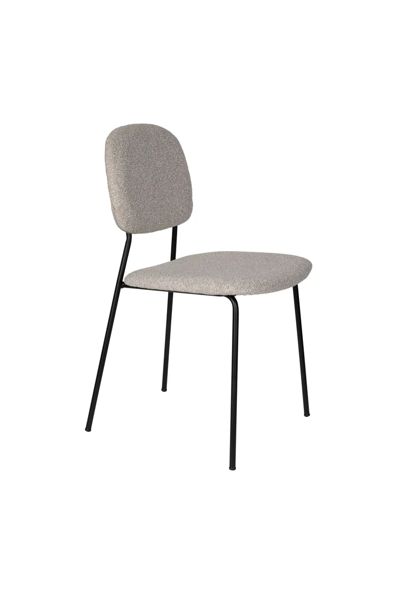 White Label Living Stuhl Roos Light – Beige, Metall, 51 × 47 × 85 cm, 2er-Set