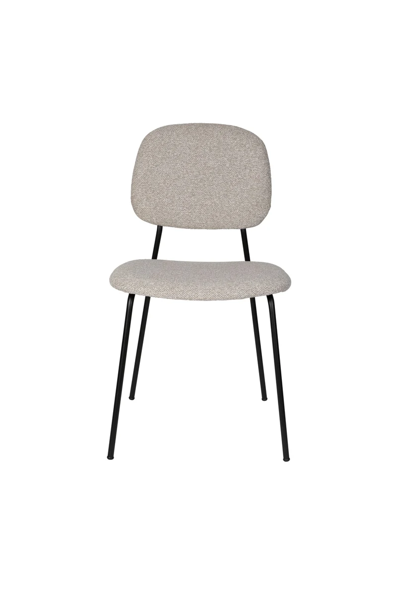 White Label Living Stuhl Roos Light – Beige, Metall, 51 × 47 × 85 cm, 2er-Set