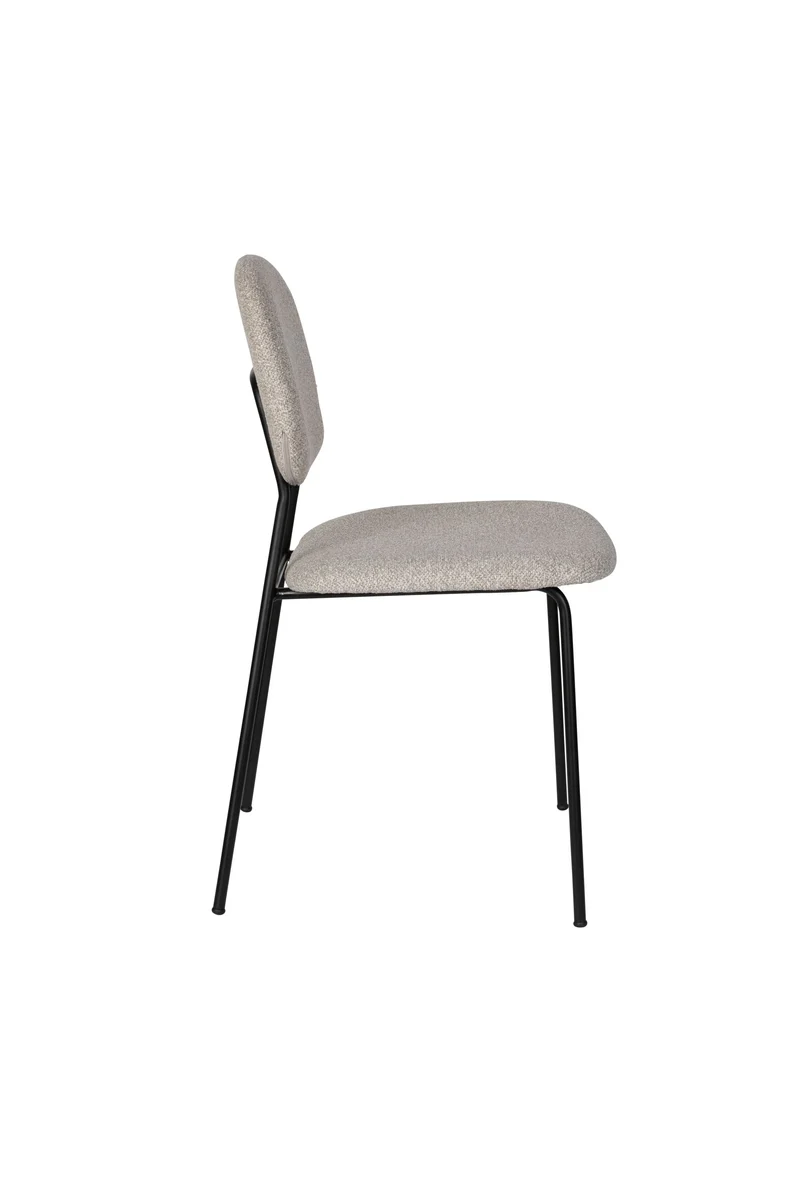White Label Living Stuhl Roos Light – Beige, Metall, 51 × 47 × 85 cm, 2er-Set