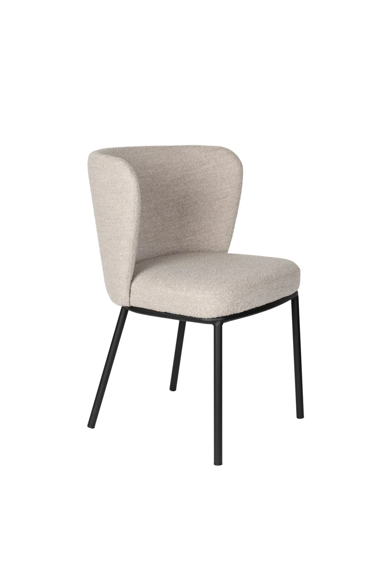 White Label Living Stuhl Guus – Beige, Metall, 53 × 55 × 77 cm, 2er-Set