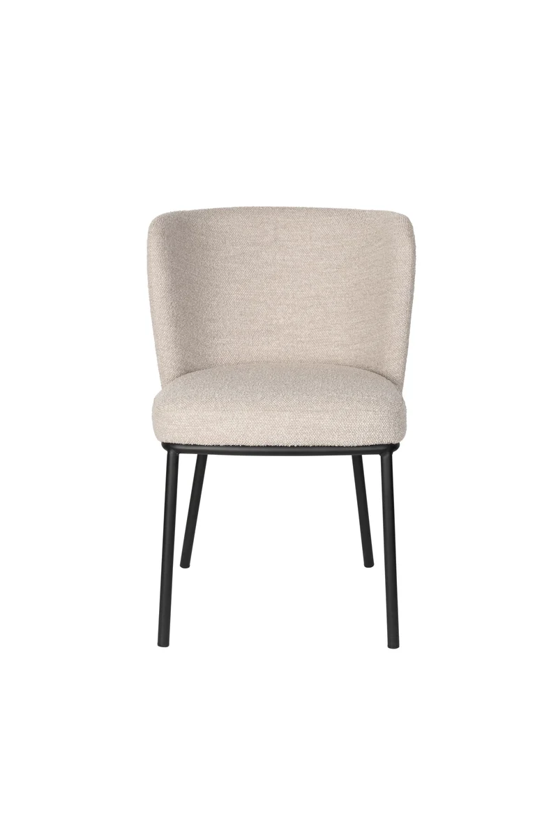White Label Living Stuhl Guus – Beige, Metall, 53 × 55 × 77 cm, 2er-Set