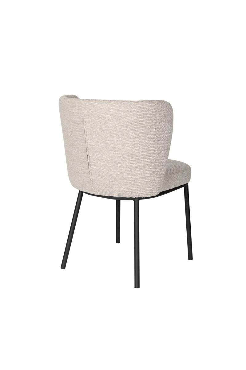White Label Living Stuhl Guus – Beige, Metall, 53 × 55 × 77 cm, 2er-Set